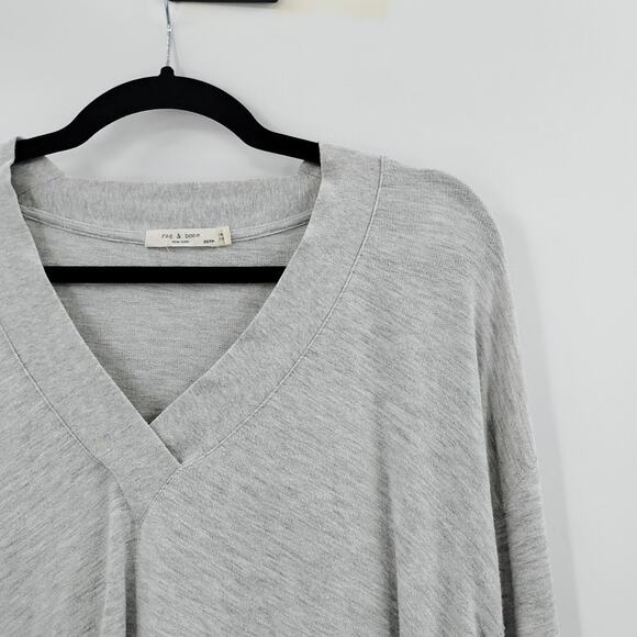 Rag & Bone V Neck Long Sleeve Sweater Lightweight Gray Long Sleeve Modal Size XS - Picture 4 of 7